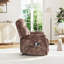 Fauteuil inclinable de massage chauffant de 39,76 po de largeur avec deux porte-gobelets cachés, deux télécommandes et un revêtement en microfibre-102145155