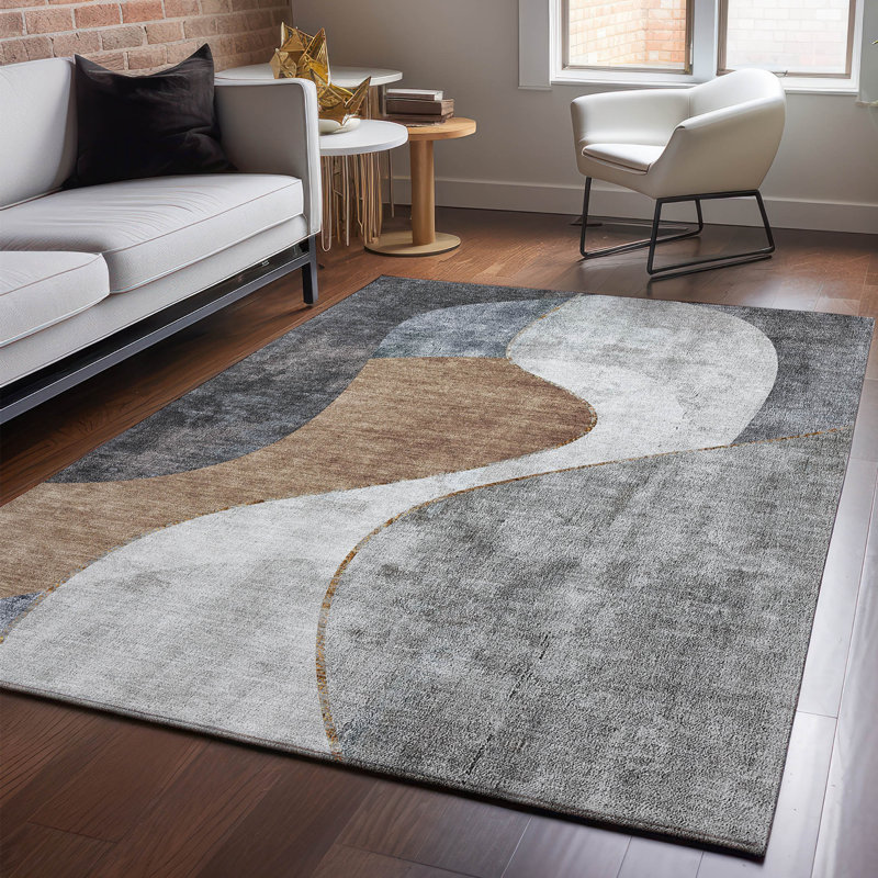 Premium Machine Washable Cerrito Gray Rug, Rectangle 8' x 10'