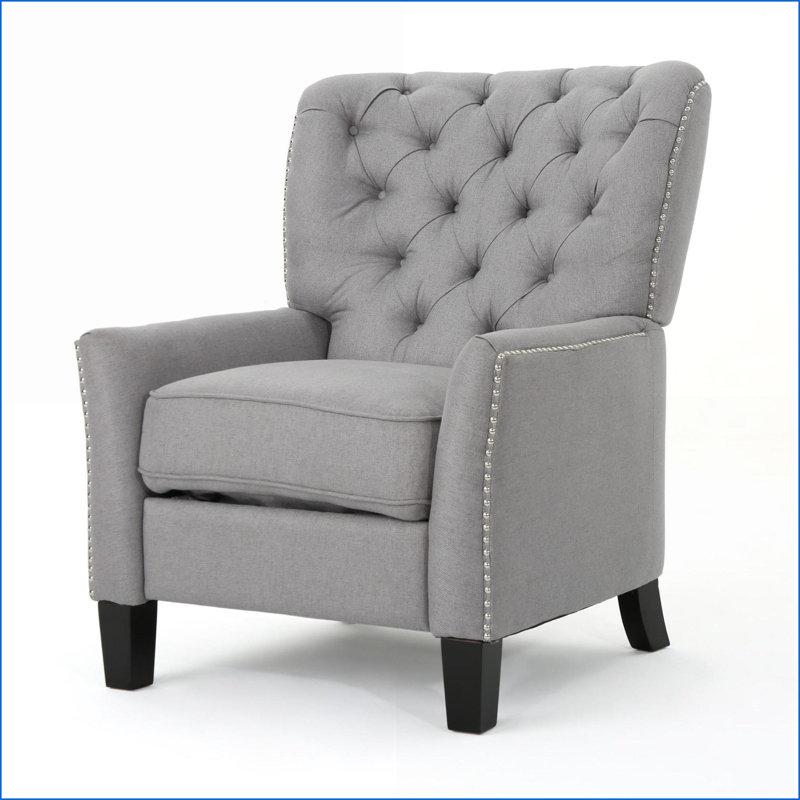 Fauteuil inclinable inclinable moderne en tissu gris clair | Gris clair | Tissu