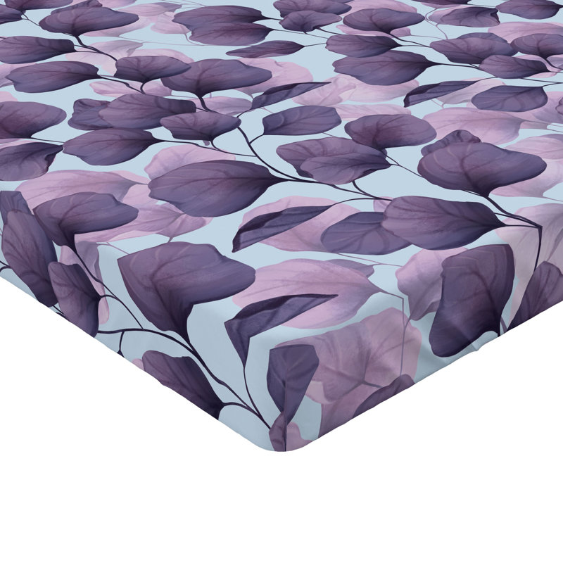 Drap-housse Ambesonne, Lilas, aubergine pâle / floral, Drap-housse très grand californien