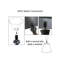 Abat-jour (Uno) cylindrique H 10 po en lin gris et noir