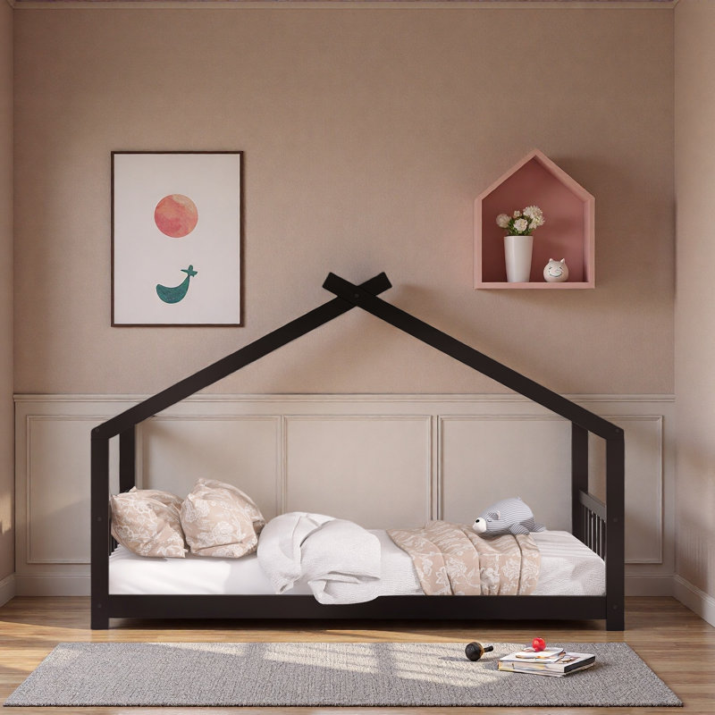 Lit en bois House House, Lit simple, Espresso