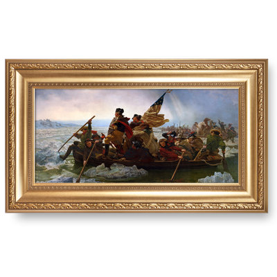 «Washington Crossing the Delaware 1851» par Emanuel Leutze, reproductions d'art classique du monde, estampe numérique encadrée, décoration encadrée dorée