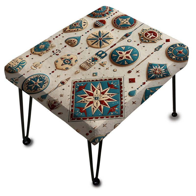 Motif marocain nomade boho - repose-pieds rectangulaire abstrait
