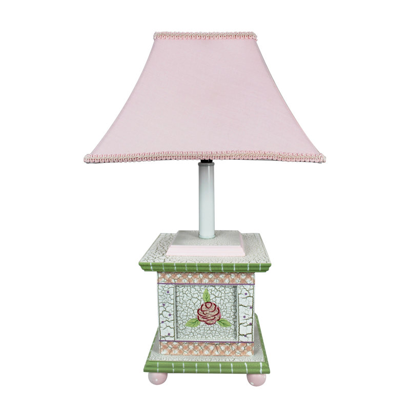 Crackled Rose Resin Table Lamp