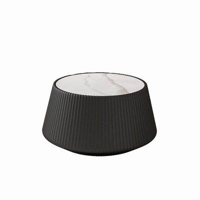 Table basse moderne en cuir fritté clair en forme de tasse en cuir pour meuble de salon (chaque plateau possède un motif gris unique)
