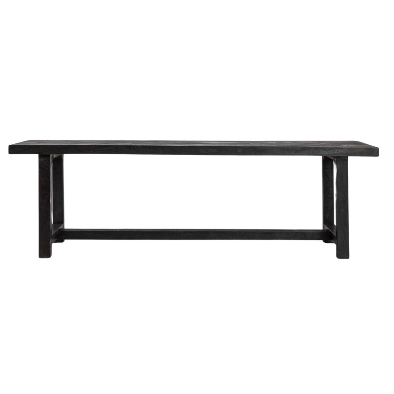 Blakely Elegant Acacia Trestle Bench, Black