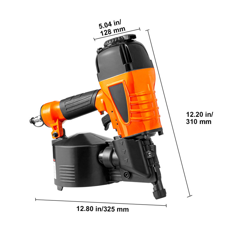 Coil Siding Nailer CN65, 1-1/4" to 2-1/2" 15 Degree Pneumatic Siding Nail Gun with Tool-Less Depth Adjustment, 70-120PSI Air Coil Nailer for Siding, Pallet Sheathing, Wooding, Fencing, Decking