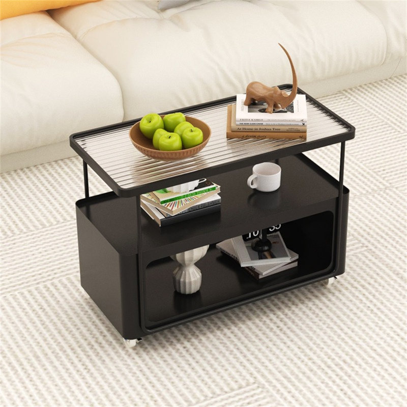 Table basse / table d'appoint / table d'appoint portable, élégante et compacte, Black, 21.65" H x 27.55" L x 11.81" W