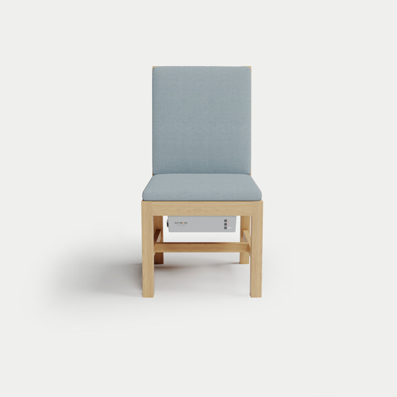 Solerno Heated Dining Armless Chair — Dove, Seaglass