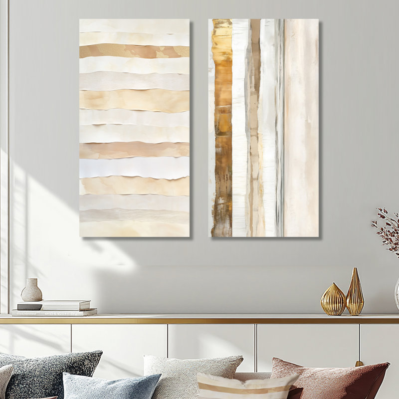 Abstract Coastal Waves II – Modern 2 Piece Metal Wall Art Prints, 40" H x 40" W