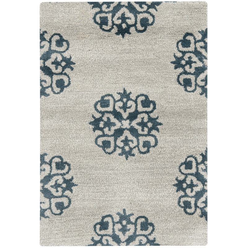 Candelo Hand Tufted Wool Pile Geometric Rug, Rectangle 2' x 3'