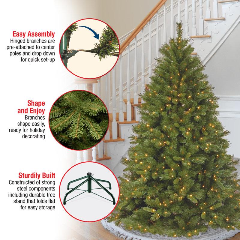 7.5' Winchester Pine Artificial Christmas Tree with 500 Clear Lights, 6.5' H