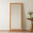 Lacie Scalloped Rattan Floor Mirror, Natural Brown-2083727641