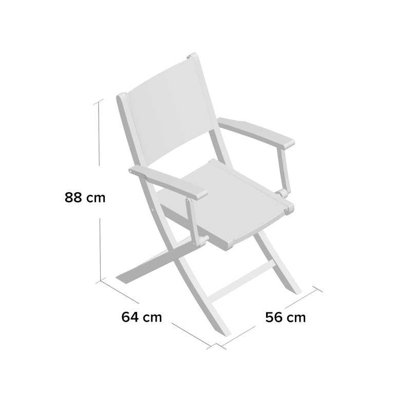 Woehler Folding Patio Dining Armchair with Cushion