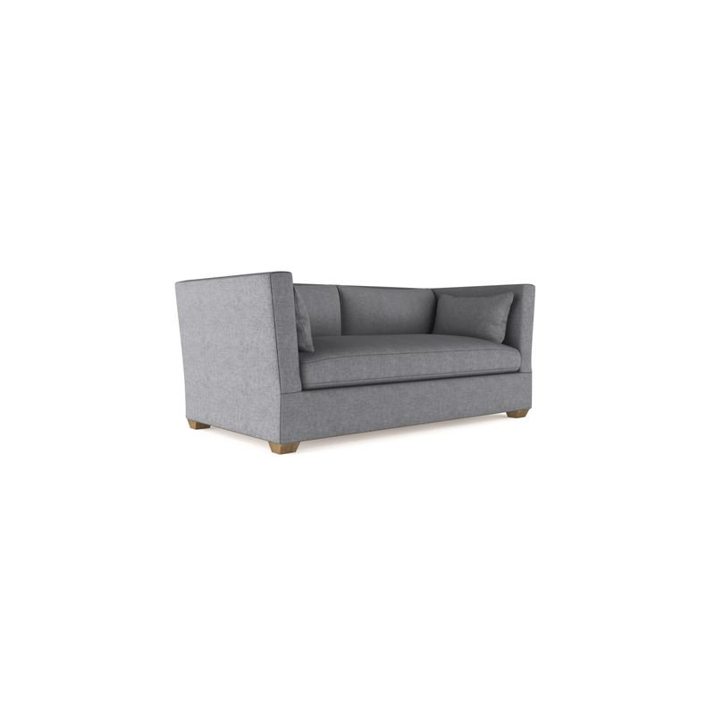 Rivington Flare Square Track-Arm Loveseat, Vintage Leather Pumice, Natural, 31" H x 72" W x 37" D