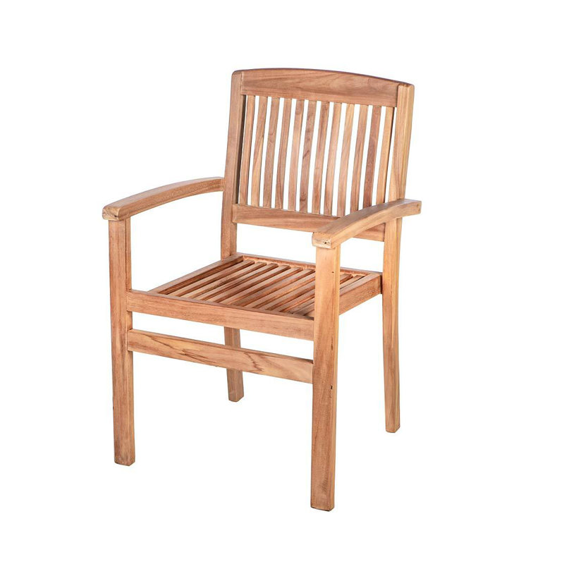 Chaises de salle à manger d'extérieur en bois de teck de qualité supérieure, ensemble de 2