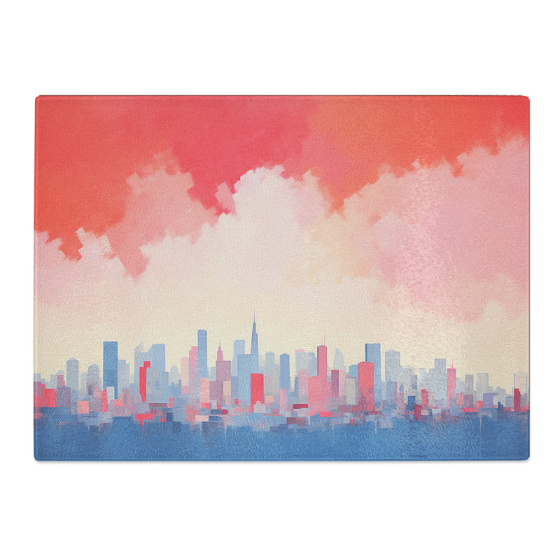Skyline Minimalism No.3  Glass Chopping Board