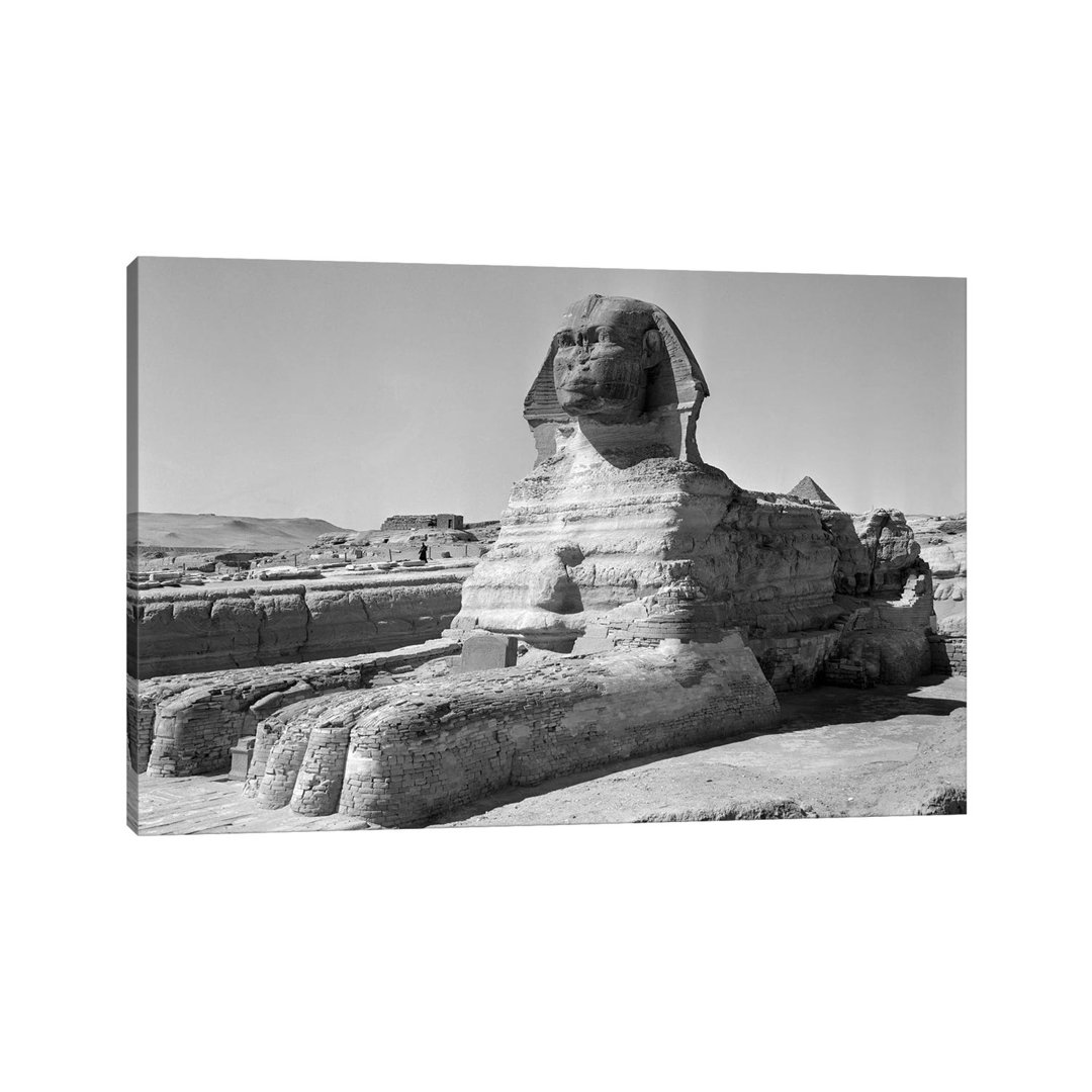 1950s The Sphinx At The Giza Pyramids Cairo Egypt - Wrapped Canvas Print