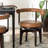 Baxton Studio Delacruz Swivel Dining Chair - Round Open Back Accent Chair With Faux Leather Upholstery, Modern Contemporary Seating For Kitchen Or Dining Room