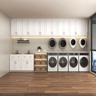 30 Inch White Shaker Double Door Wall Cabinet Solid Wood With 3 Adjustable Shelves Ready To Assemble For Kitchen Bathroom Laundry And Garage Storage