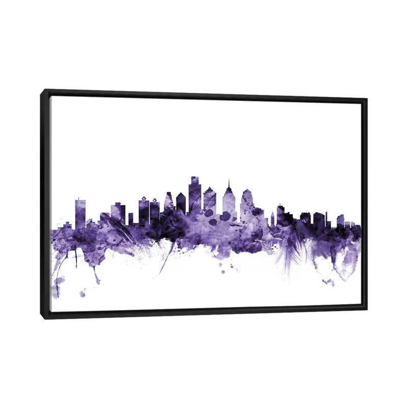 « philadelphia, pennsylvanie horizon » par michael tompsett, impression sur toile tendue, H 18 po x l 26 po x P 1,5 po
