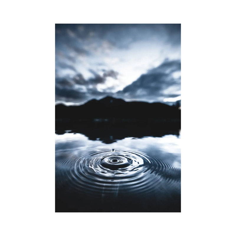 Blue Drop by Lucas Moore - Wrapped Canvas Painting, 30.48cm H x 20.32cm W