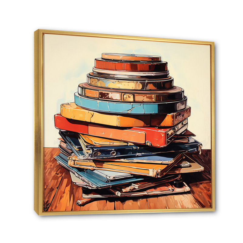 Impression sur toile vinyle, H 30 po x l 30 po x P 1 po, Cadre flottant doré