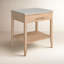 Mayfair 1 Drawer Wood and Marble Nightstand-1352168949