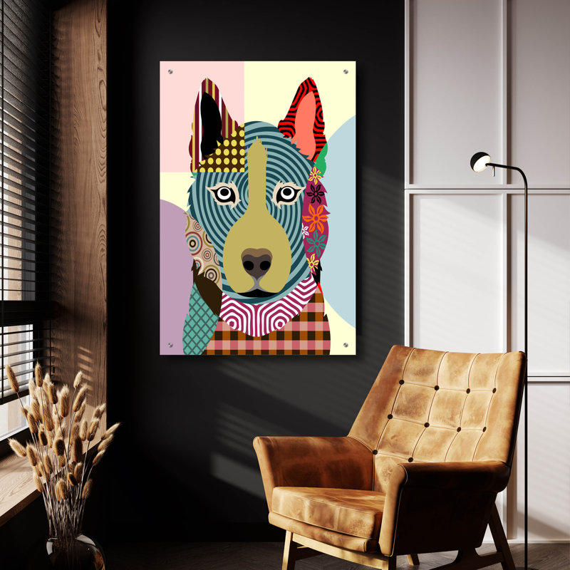 "Husky sibérien" par Lanre Adefioyue, H 36 po x l 24 po x P 0,2 po