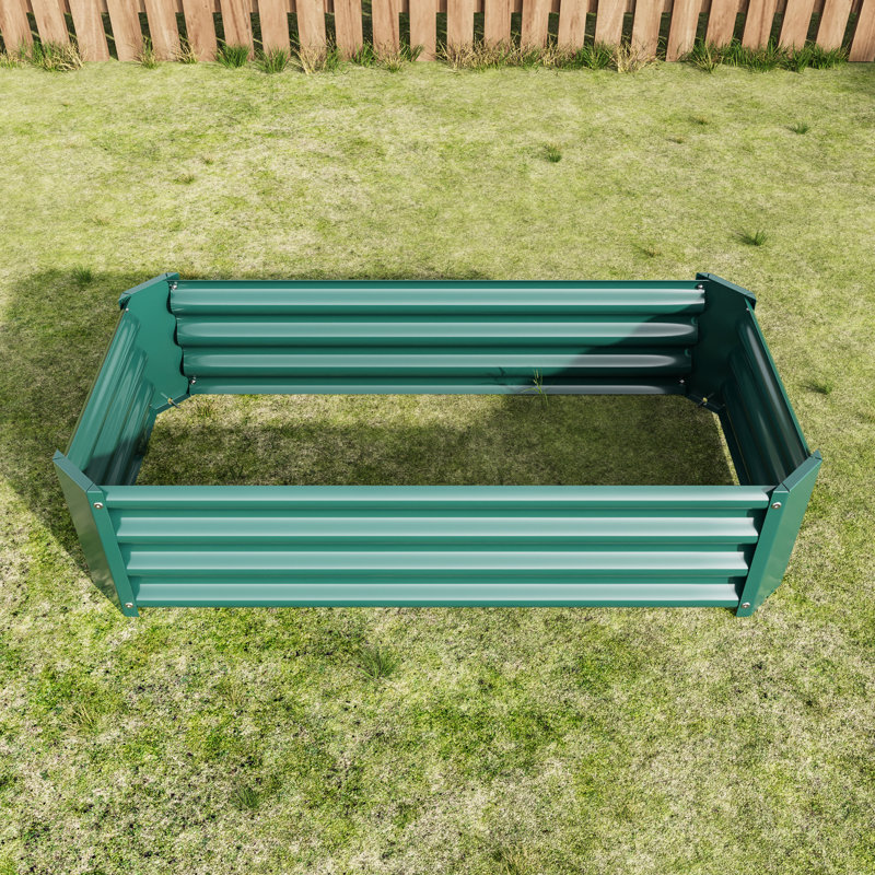 421Ft Metal Raised Garden Bed For Vegetables, Herbs, Long - Lasting, Rust Rectangle Flowers, ,, Green