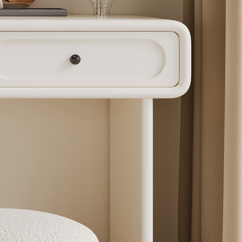 Bureau de coiffeuse moderne en bois massif avec miroir lumineux et tiroirs