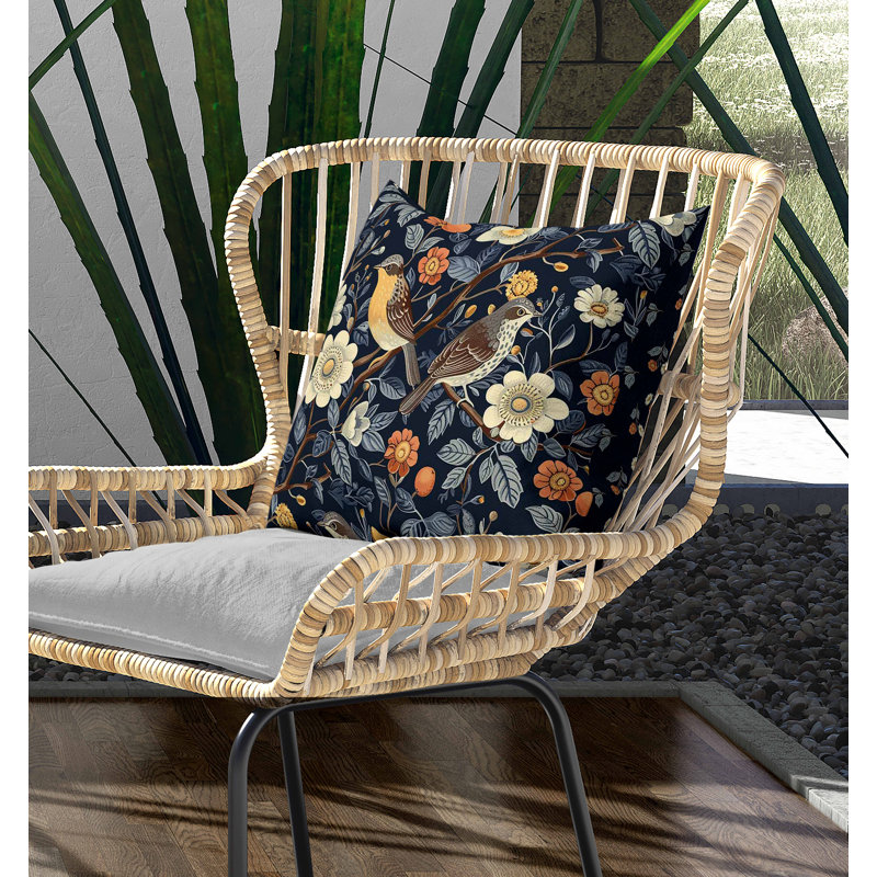 Coussin intérieur / extérieur Hidden Birds, Carré 16 po