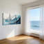 3Pcs Blue Abstract Wave Canvas Wall Art Modern Neutral 3D Textured Ocean Landscape Pictures Wall Decor Blue and White Coastal Posters Prints for Living room Bedroom 12x16in