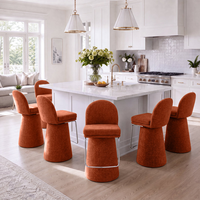 Tabourets de bar rembourrés Soft 360, Orange