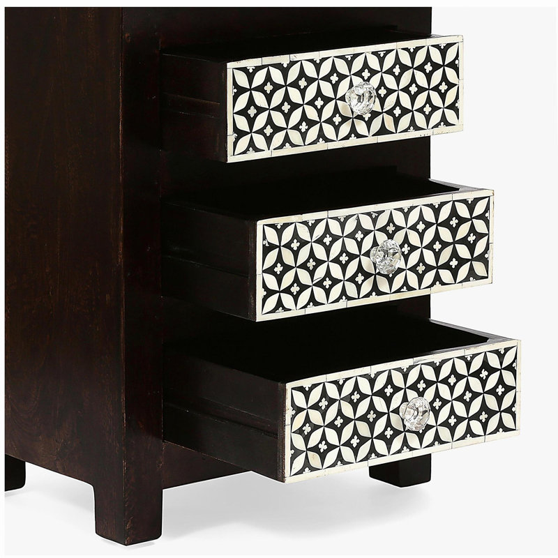 Table de chevet 3 tiroirs en bois
