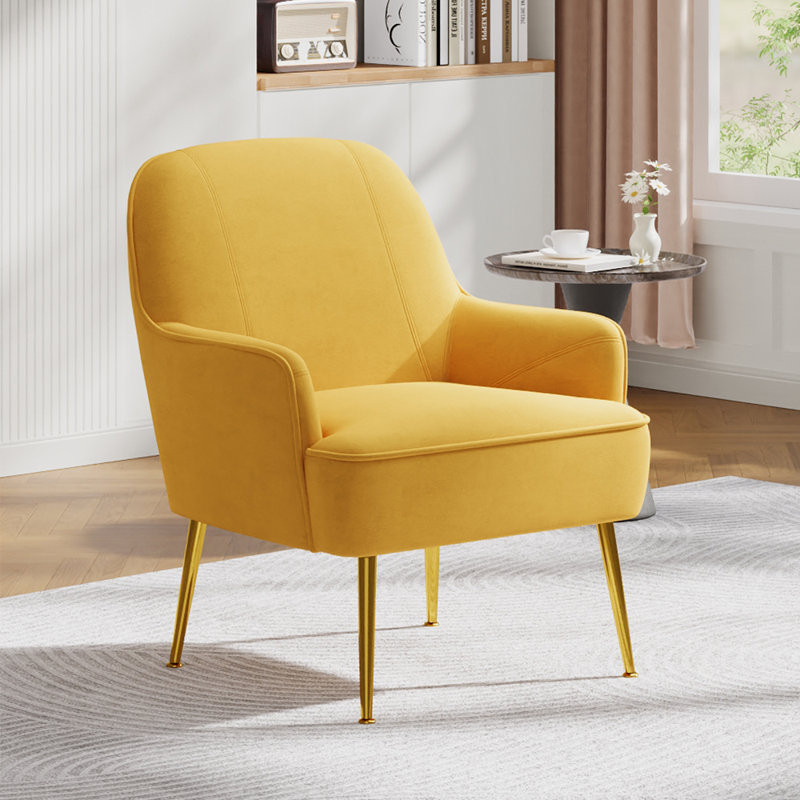 Upholstered Armchair, Yellow