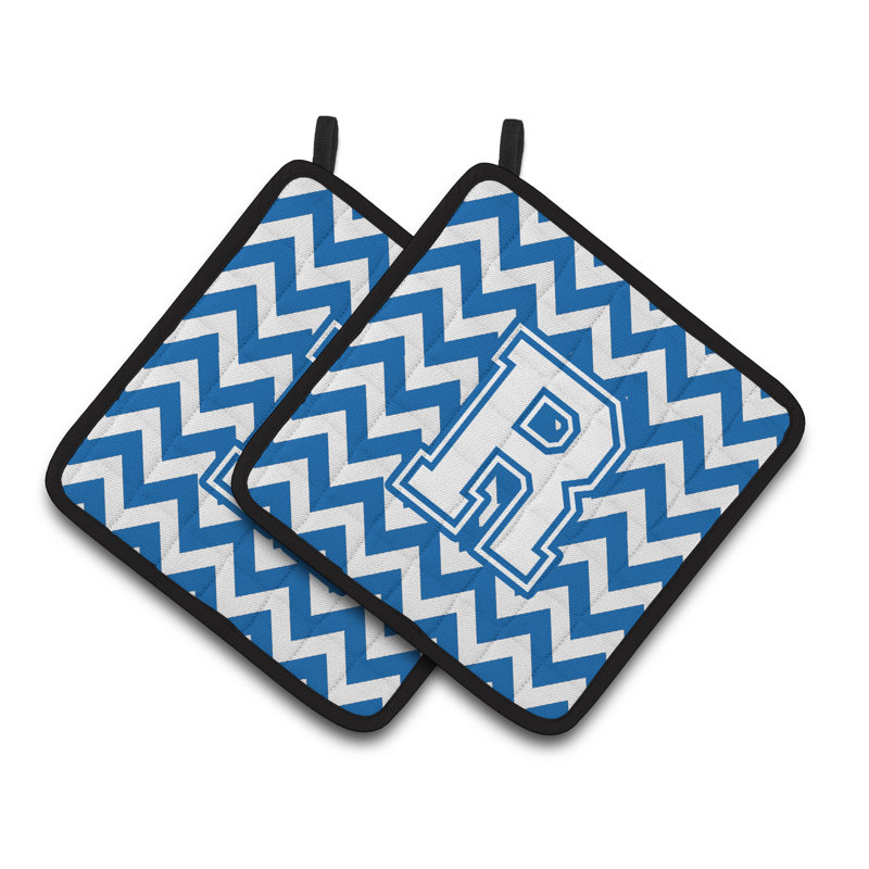 Poignée à chevrons, R, Blanc / bleu