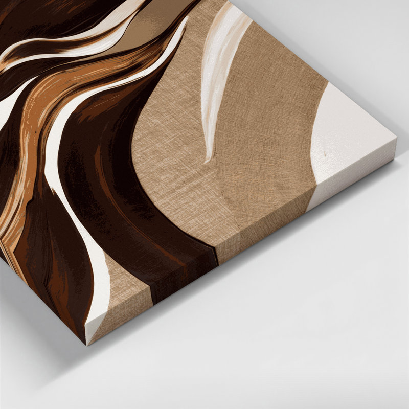 Lyrical Abstraction 24 Brown Canvas Wall Art, 12" H x 12" W