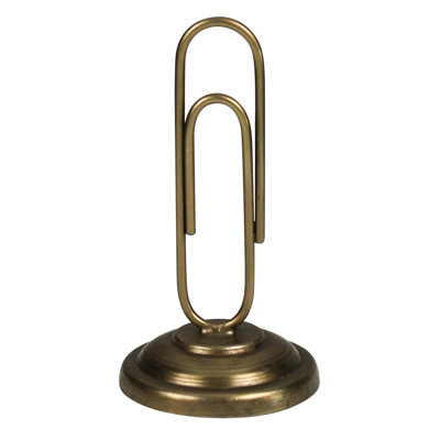 Paper Clip Card Holder, Antique Gold