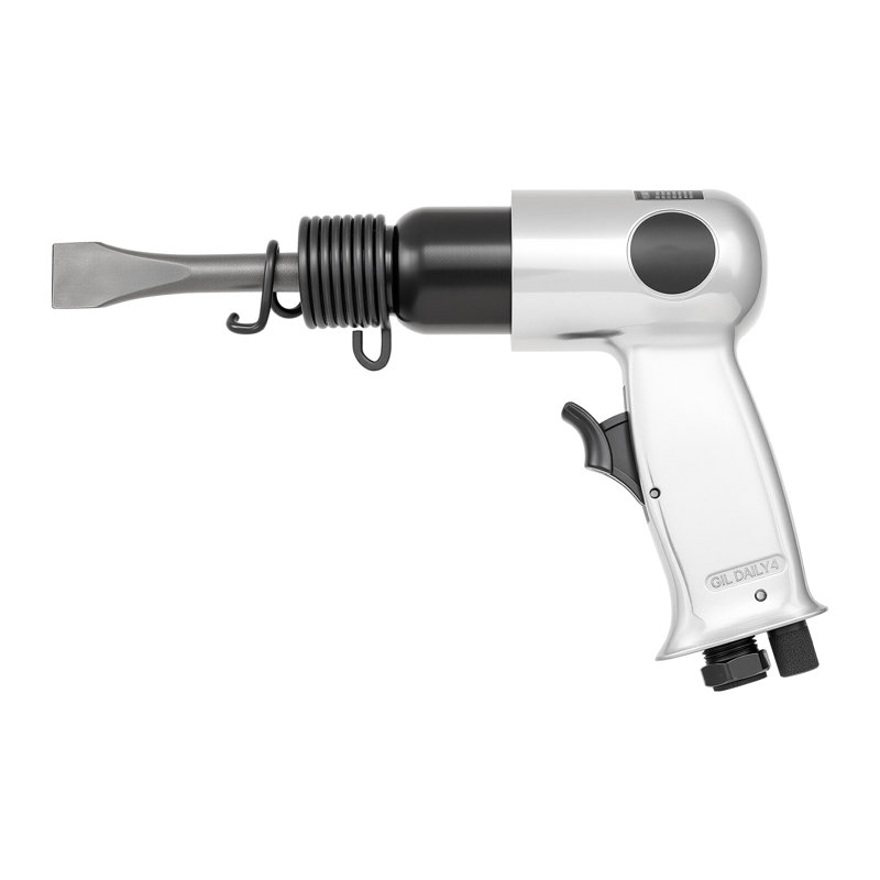 Marteau pneumatique, marteau pneumatique 4500BPM avec détartreur d'aiguille antirouille et ciseaux 4PCS à tige ronde, ciseau pneumatique léger et compact, outil pour couper, racler et démolir