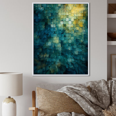 «California Sunshine Retro Abstract Turquoise I», reproduction sur toile