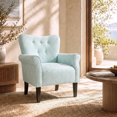 Chaise d'appoint moderne rembourrée - bleu fronde