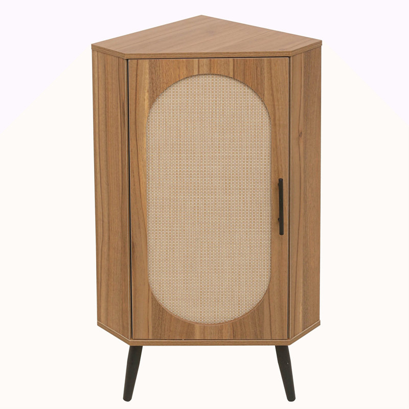 Armoire d'angle, porte en rotin, tables d'angle autoportantes pour petits espaces, support d'angle pour salon, cuisine, salle de bain, chambre à coucher