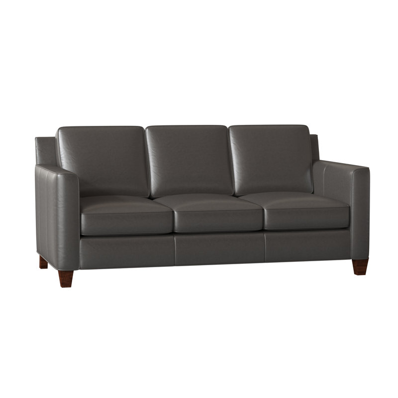 Yorba Leather Sofa, Outsider Raven Genuine Leather, Mahogany