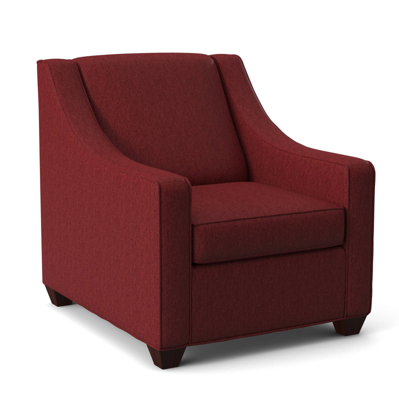 Fauteuil l 31 po Phillips, Acajou empire, Rouge cerise Dorset