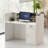 Nahjae Rectangle Synthetic Laminate Reception Desk with Filing Cabinet