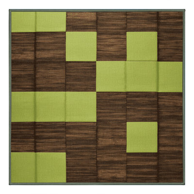 Machine Washable Checkered Green Area Rug
