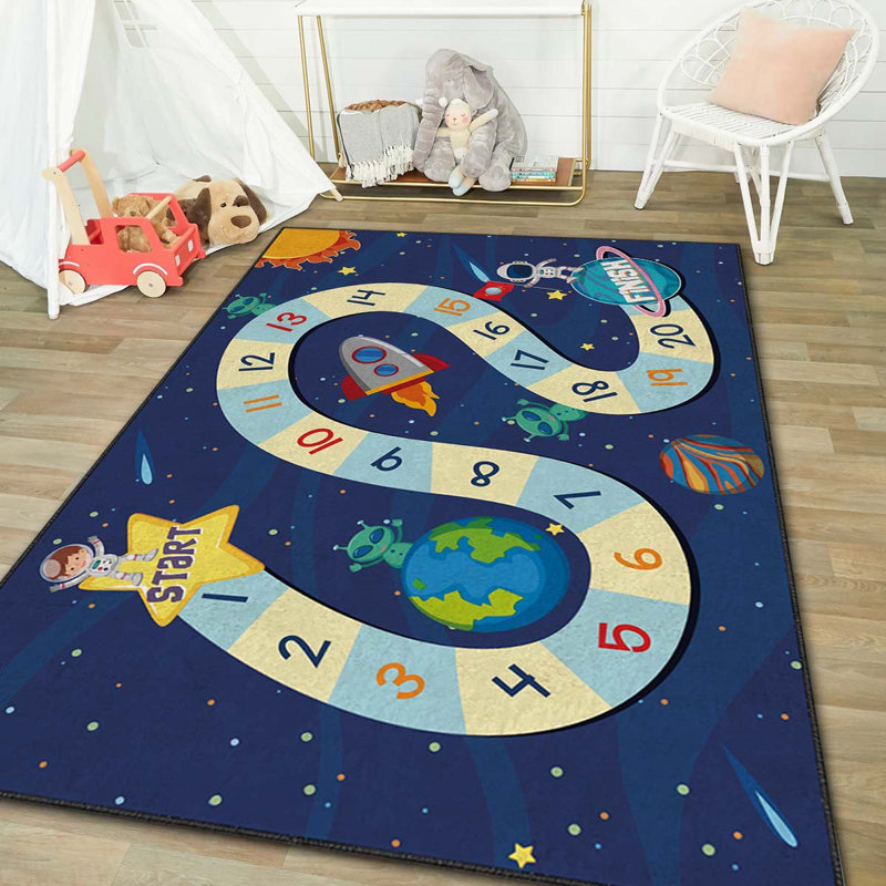 Luxurious Area Rug (4 ft x 6 ft), 100% Polyester, 740 g/m² | Non-Slip Felt Dot Underside, Laminated Sponge for Comfort | Antibacterial, Easy to Clean, Machine Washable at 86°F | Perfect for Living Room & Bedroom Décor
