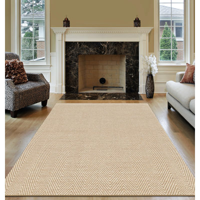 Tapis beige à chevrons Tanguay